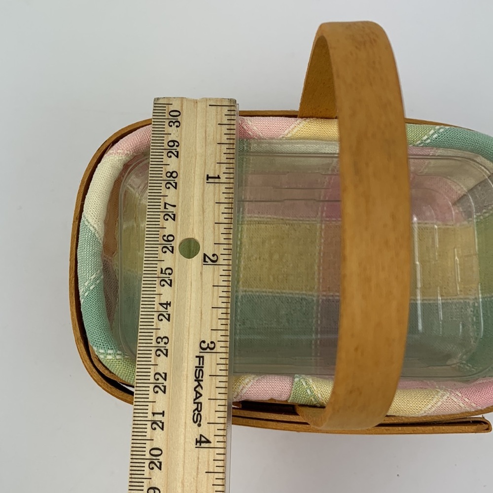 Longaberger basket handwoven 2000 basket with fabric liner in plastic insert - Picture 8 of 10